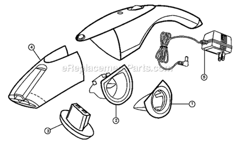 Page A Diagram and Parts List for BD10205  Dirt Devil Hand Vacuum